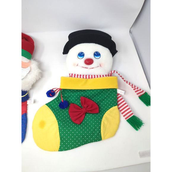 2 vintage Well Made Toy Happiness Aid Christmas Stocking Santa frosty snowman - Picture 3 of 6